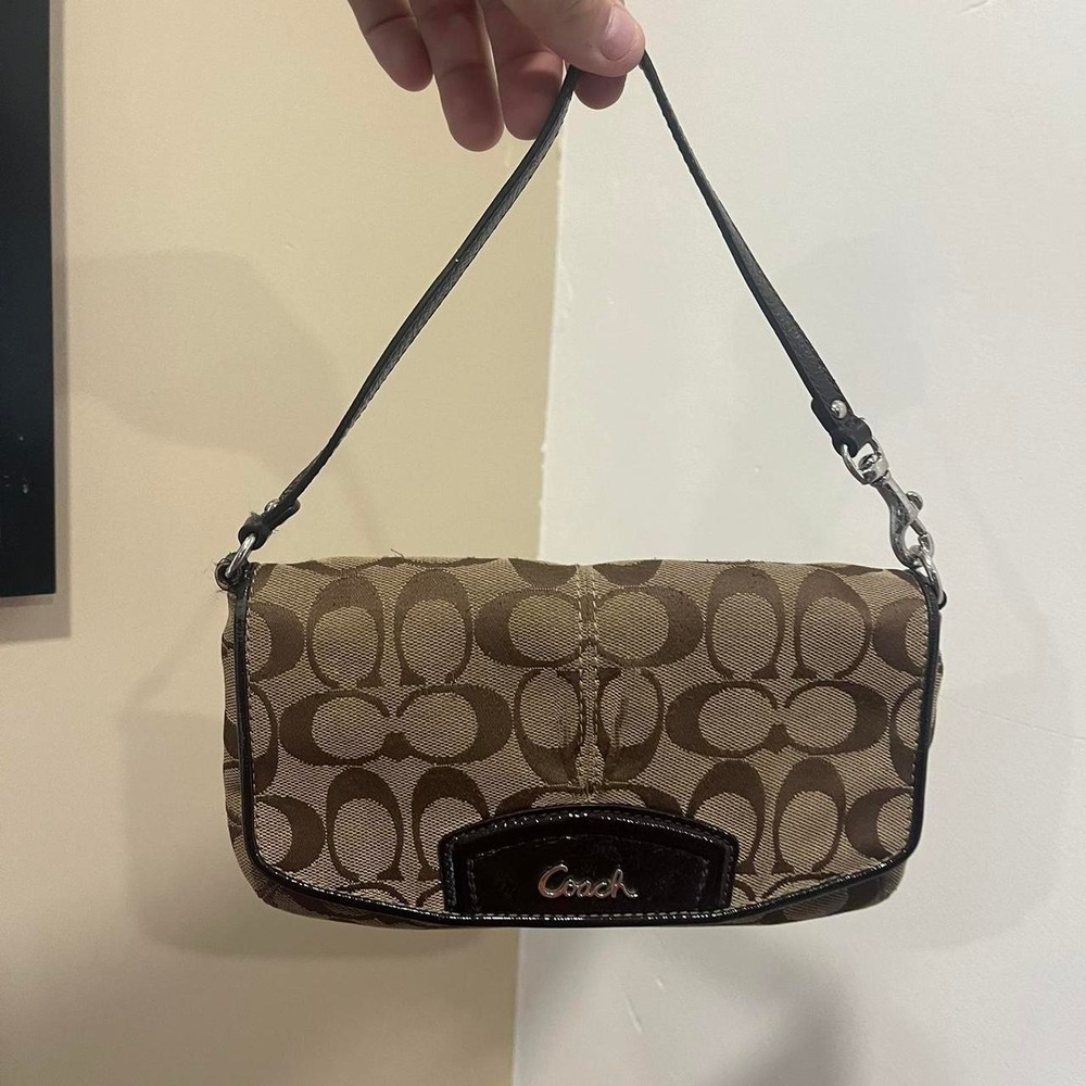 Y2K 2000s Coach Monogram Lynn Mini Bag / Wristlet